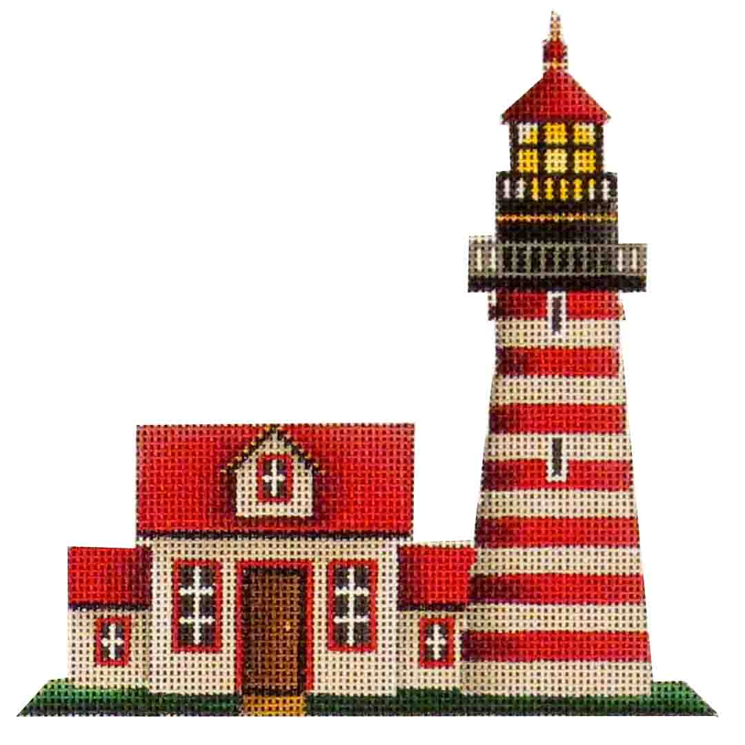 Rebecca Wood Designs Banded Lighthouse Needlepoint Canvas