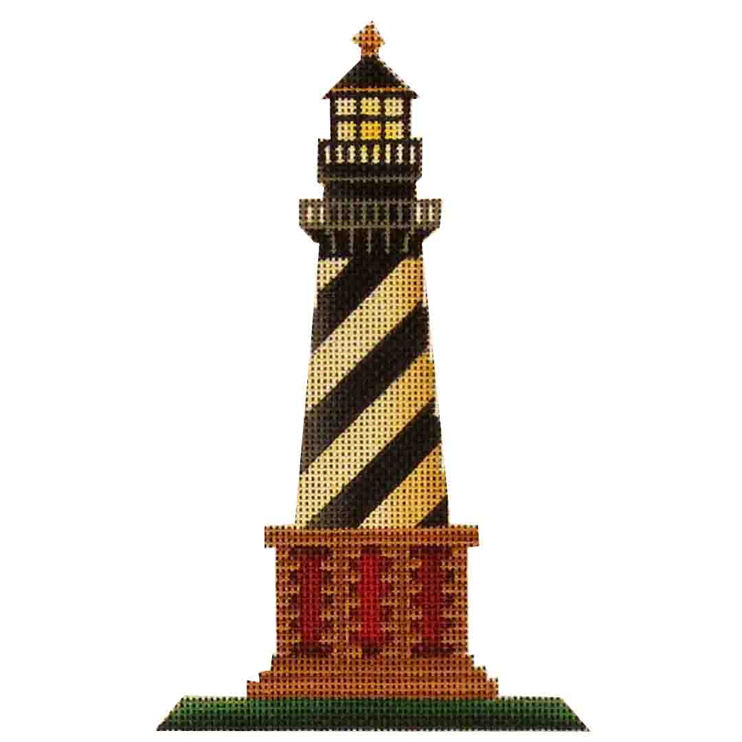 Rebecca Wood Designs Striped Lighthouse Needlepoint Canvas