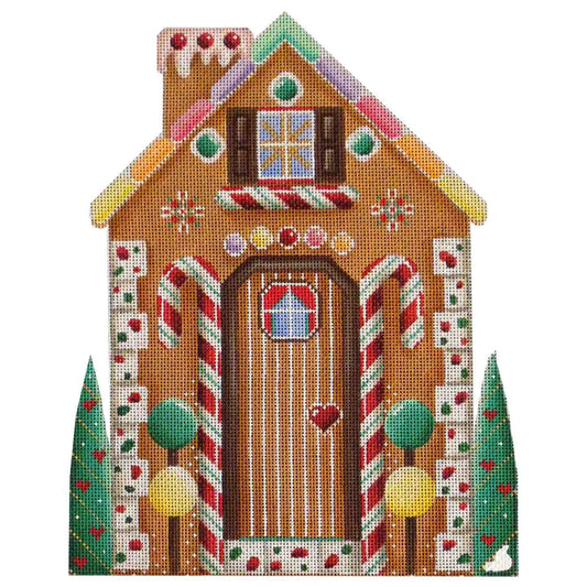 Rebecca Wood Designs Gingerbread House Front Needlepoint Canvas