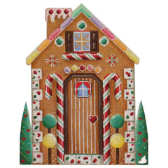 Rebecca Wood Designs Gingerbread House Front Needlepoint Canvas