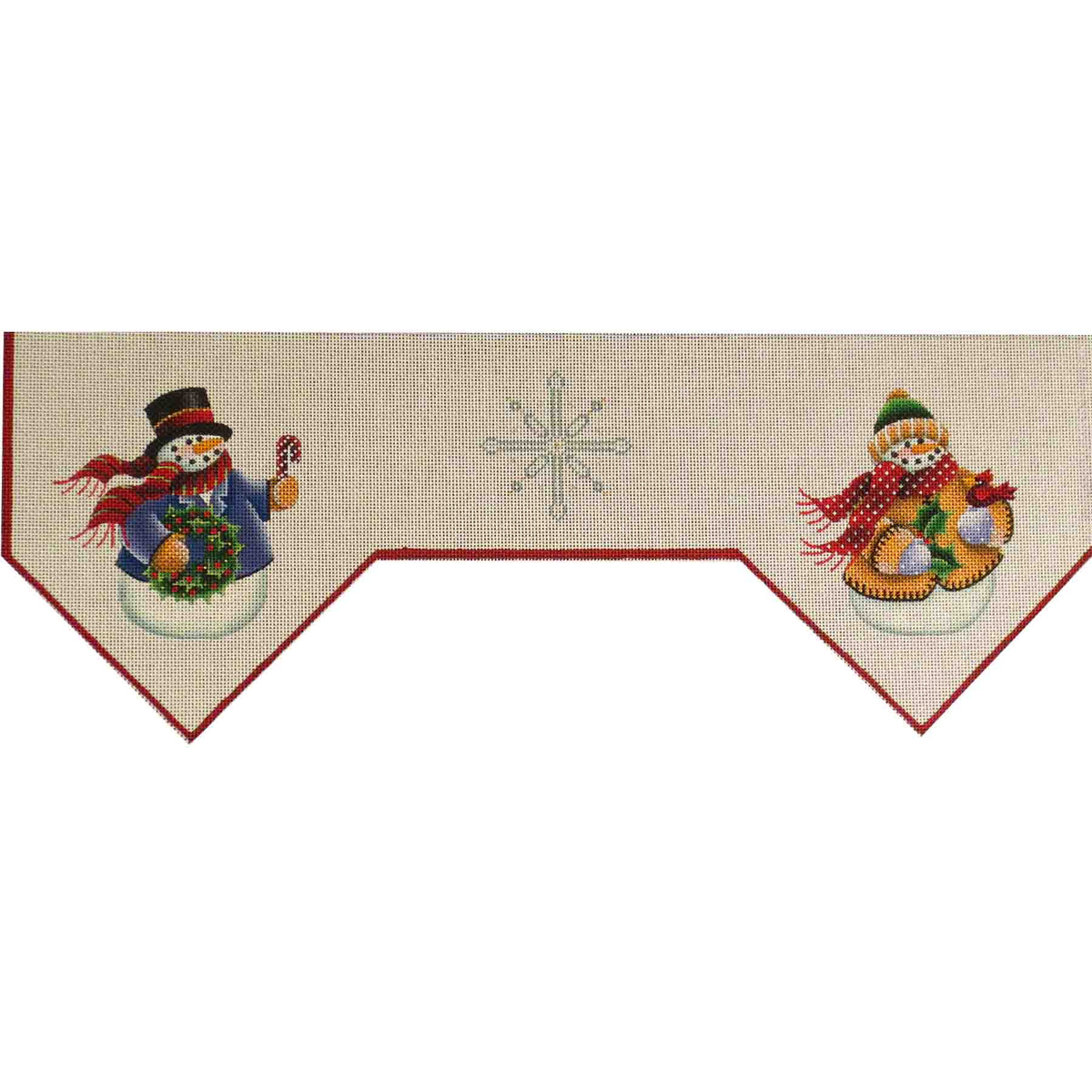Rebecca Wood Designs Snowman Mantle One Needlepoint Canvas
