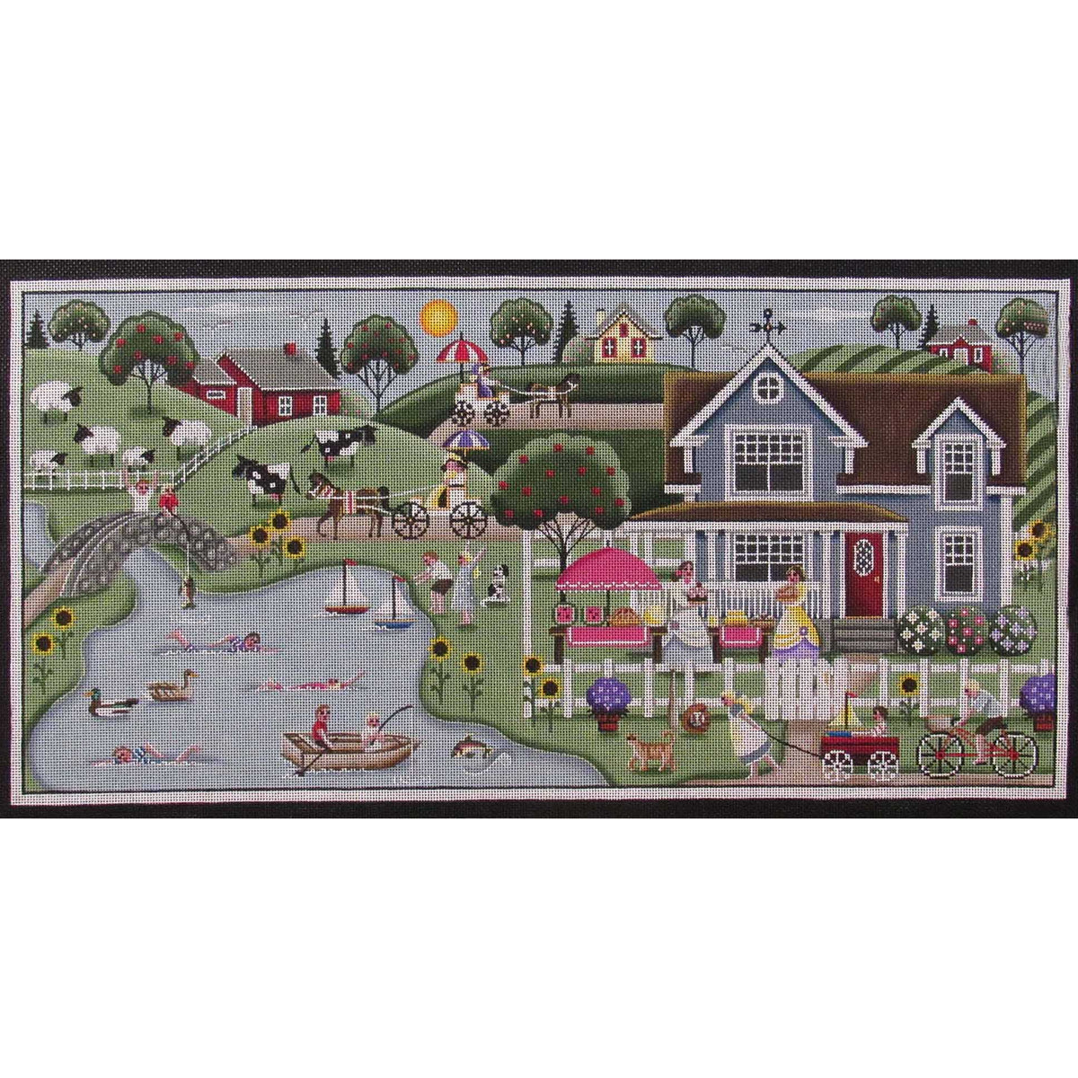 Rebecca Wood Designs Summer Village Needlepoint Canvas - 18M