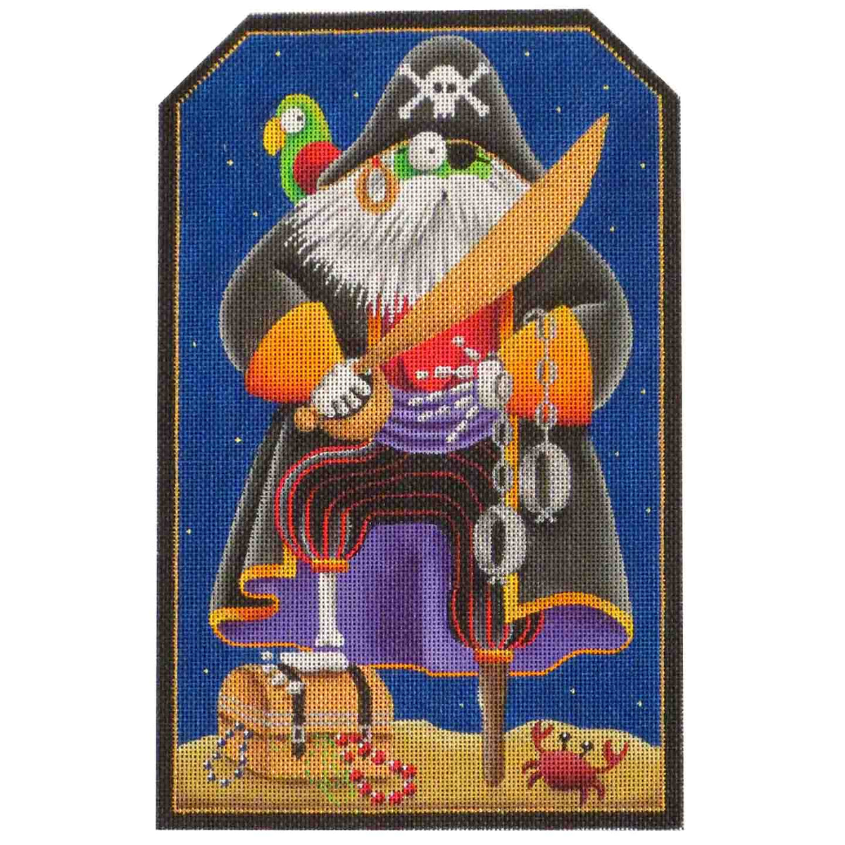 Rebecca Wood Designs Pirate & Parrot Needlepoint Canvas