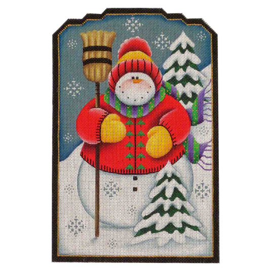 Rebecca Wood Designs Jolly Snowman with Snow Tree Needlepoint Canvas