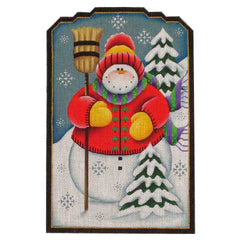 Rebecca Wood Designs Jolly Snowman with Snow Tree Needlepoint Canvas
