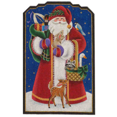 Rebecca Wood Designs Woodland Santa & Animals Needlepoint Canvas