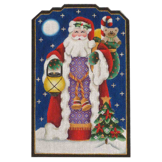 Rebecca Wood Designs Yule Tide Santa with Lantern Needlepoint Canvas