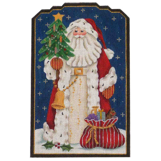 Rebecca Wood Designs Old World Santa & Tree Needlepoint Canvas