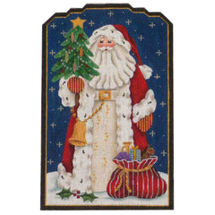 Rebecca Wood Designs Old World Santa & Tree Needlepoint Canvas