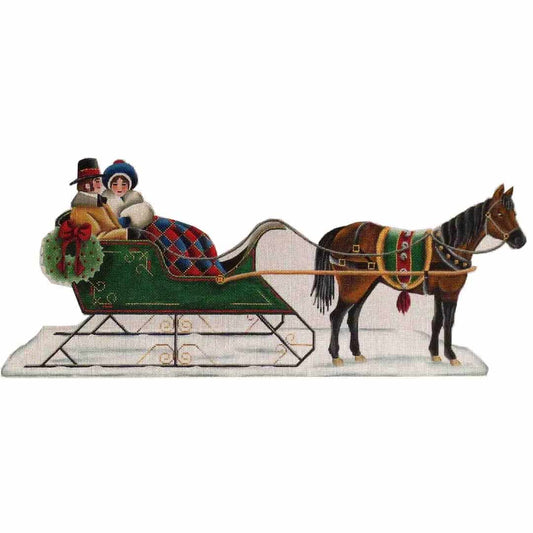 Rebecca Wood Designs Horse and Sleigh Needlepoint Canvas