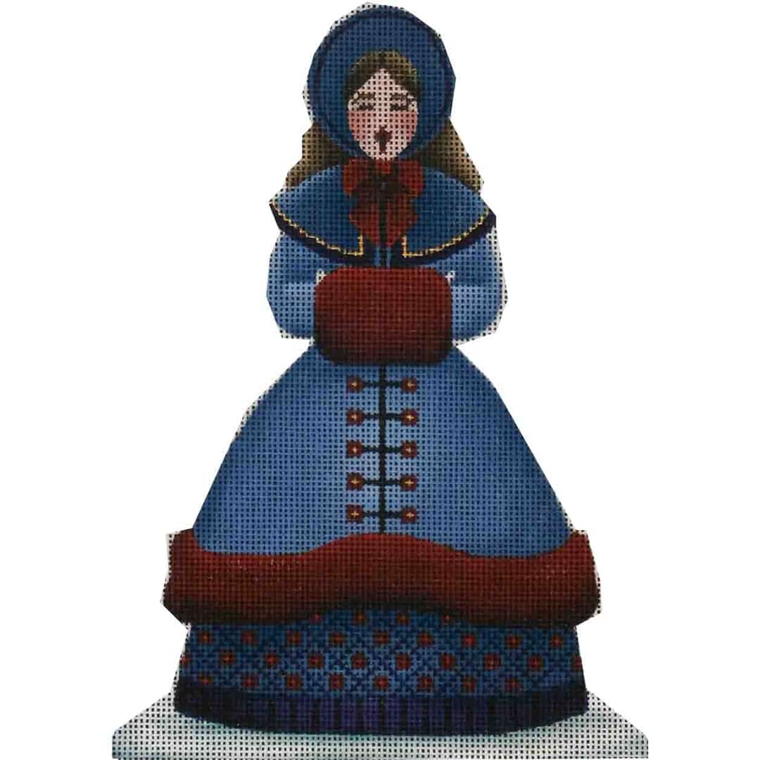 Rebecca Wood Designs Caroler With Muff Needlepoint Canvas