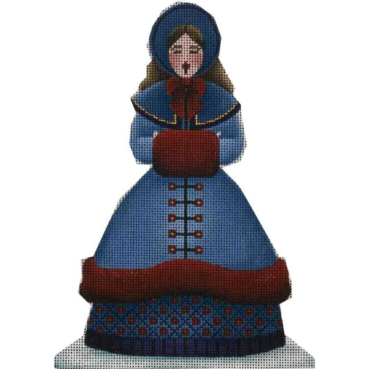 Rebecca Wood Designs Caroler With Muff Needlepoint Canvas