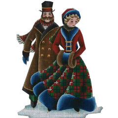 Rebecca Wood Designs Victorian Skaters Needlepoint Canvas