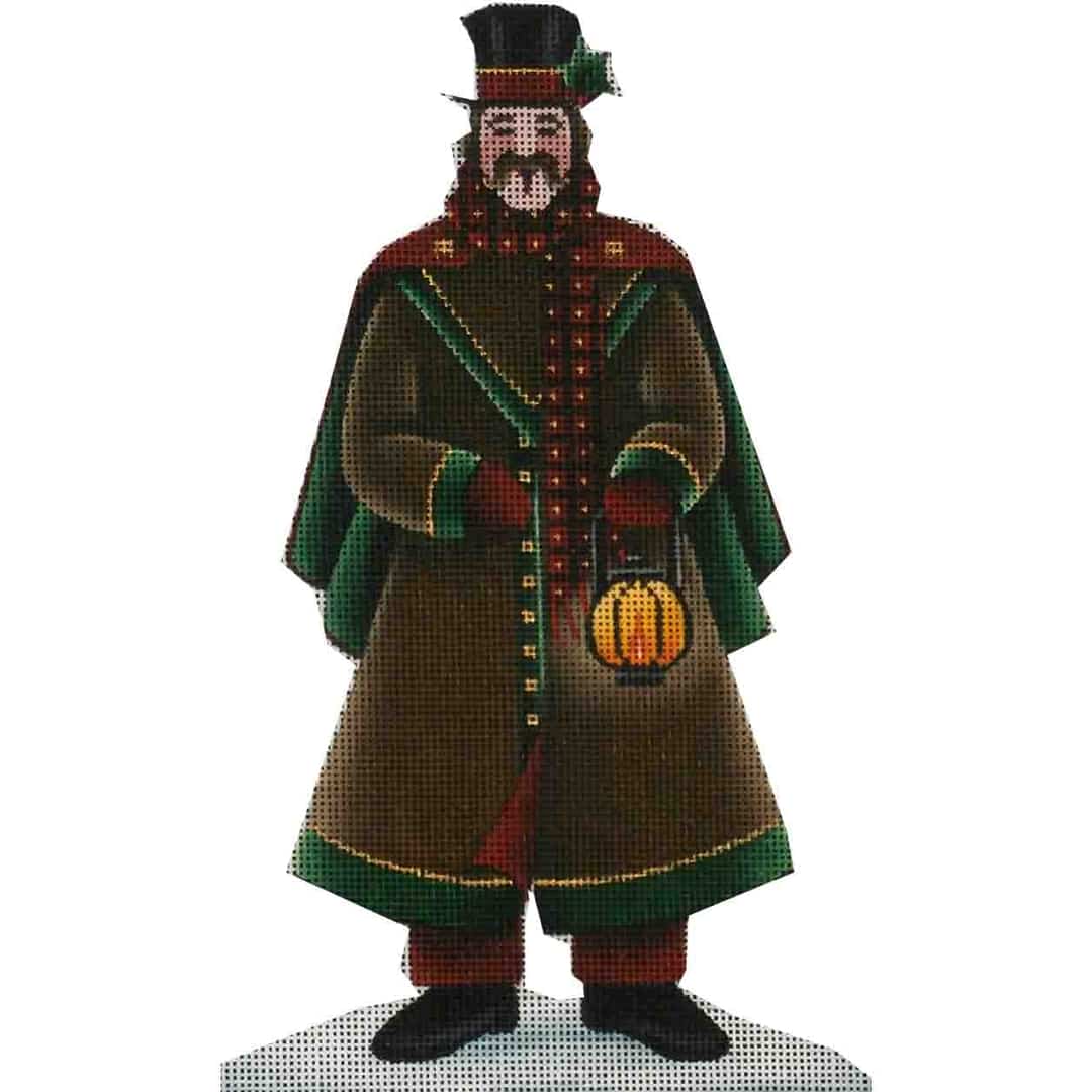 Rebecca Wood Designs Victorian Lamp Caroler Needlepoint Canvas