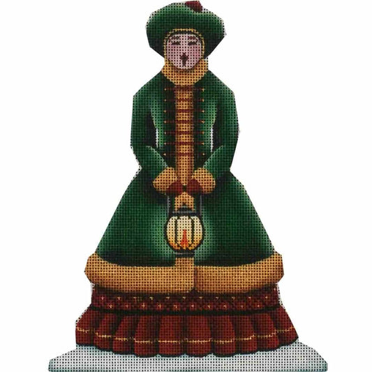 Rebecca Wood Designs Victorian Caroler Girl Needlepoint Canvas