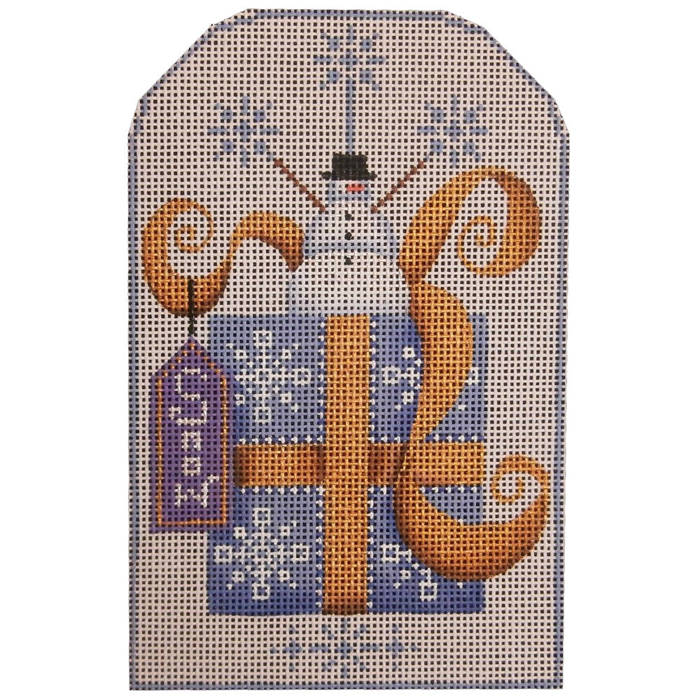 Rebecca Wood Designs January Presents with Snowman Needlepoint Canvas