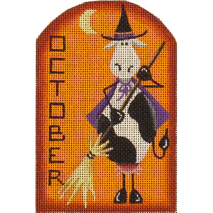 Rebecca Wood Designs Moo Witch October Needlepoint Canvas