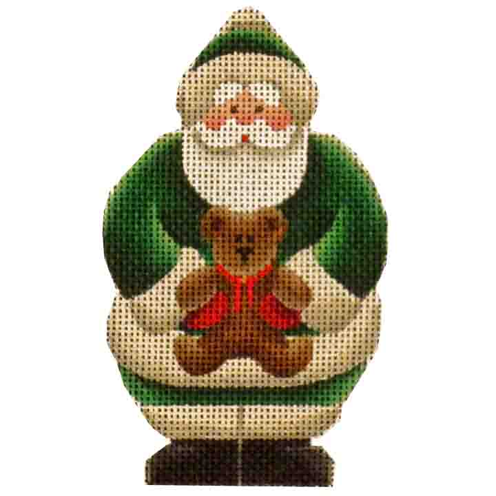 Rebecca Wood Designs Santa with Teddy Bear Needlepoint Canvas