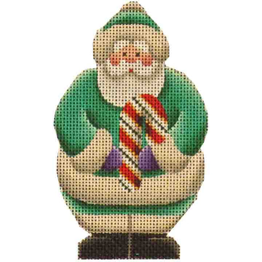 Rebecca Wood Designs Santa with Candy Cane Needlepoint Canvas