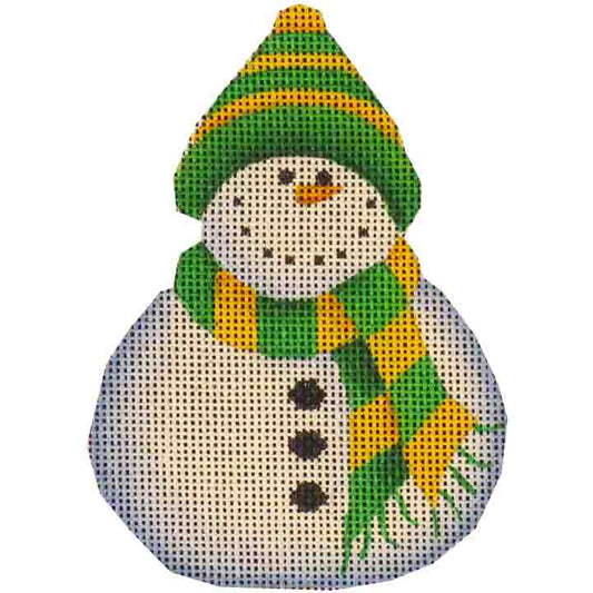 Rebecca Wood Designs Green Cap Snowman Needlepoint Canvas