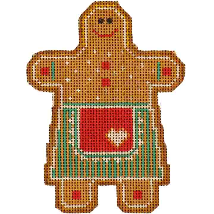 Rebecca Wood Designs Green Ginger Girl Needlepoint Canvas