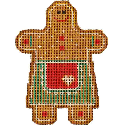 Rebecca Wood Designs Green Ginger Girl Needlepoint Canvas