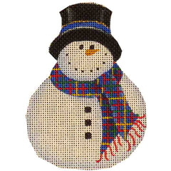 Rebecca Wood Designs Black Hat Snowman Needlepoint Canvas