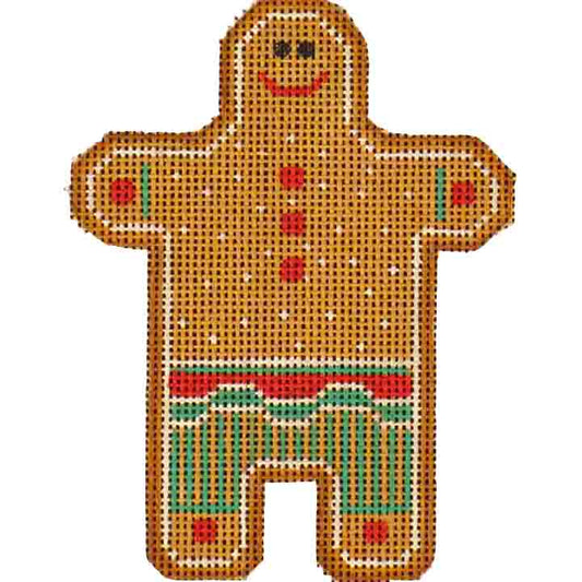 Rebecca Wood Designs Green Gingerbread Needlepoint Canvas