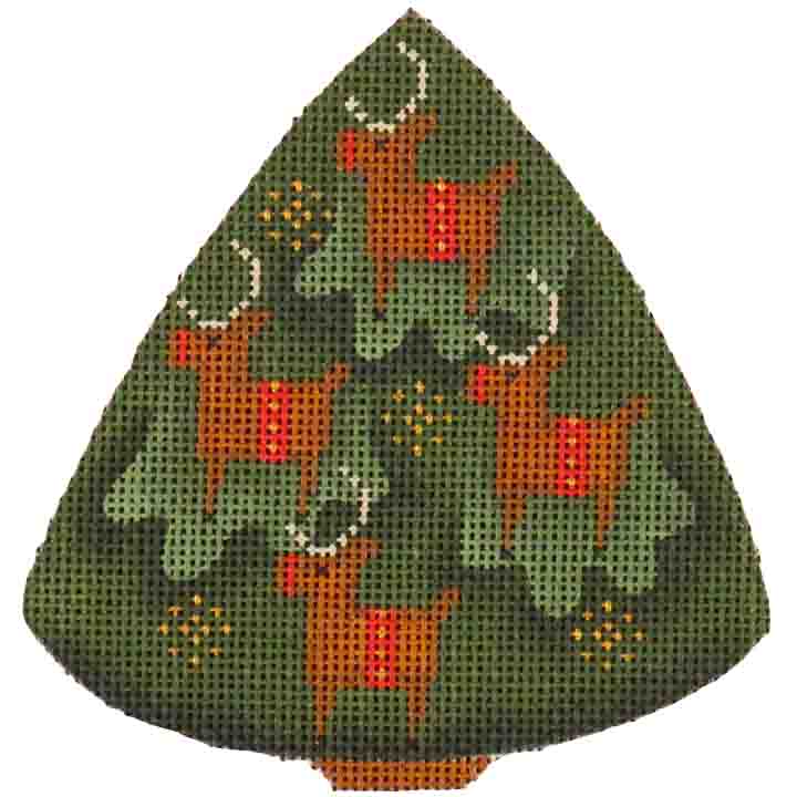 Rebecca Wood Designs Reindeer Tree Needlepoint Canvas