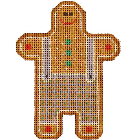 Rebecca Wood Designs Blue Gingerbread Needlepoint Canvas