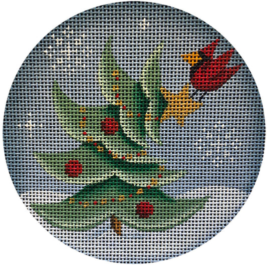 Rebecca Wood Designs Cardinal Tree Needlepoint Canvas