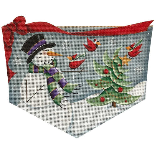 Rebecca Wood Designs Snowman Cardinal Needlepoint Canvas - 13M