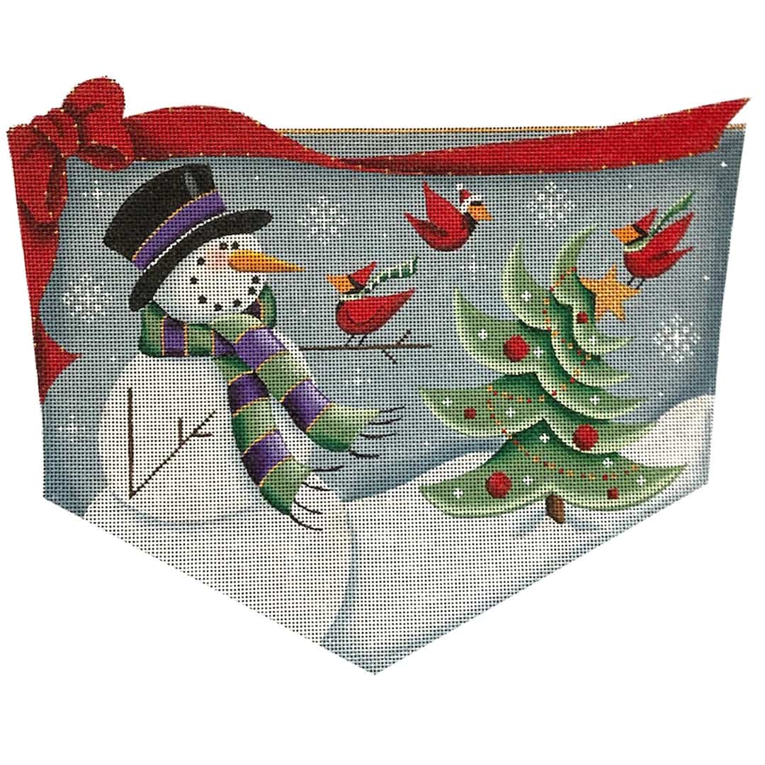 Rebecca Wood Designs Snowman Cardinal Needlepoint Canvas - 18M