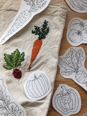 M Creative J Veggie Delight Peel Stick and Stitch Embroidery Patterns
