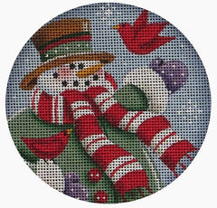 Rebecca Wood Designs Green Snowman Needlepoint Canvas - 13M