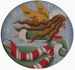 Rebecca Wood Designs Green Angel Needlepoint Canvas - 13M