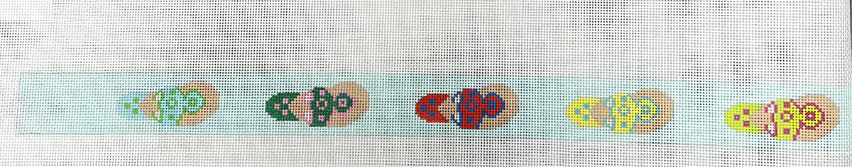 The Gingham Stitchery Kate Woodward Flip Flop Belt Needlepoint Canvas