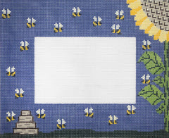 J. Child Designs sunflower and bees frame Needlepoint Canvas