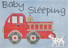 J. Child Designs Firetruck Baby Sleeping Sign Needlepoint Canvas