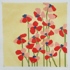 Mopsey Designs Field of Poppies Needlepoint Canvas