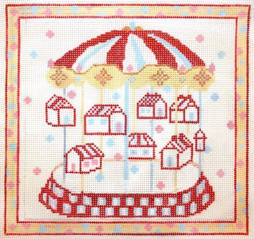 Rittenhouse Needlepoint Country House Carousel Needlepoint Canvas