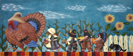 Ashley Dillon Thanksgiving March Needlepoint Canvas - 13M