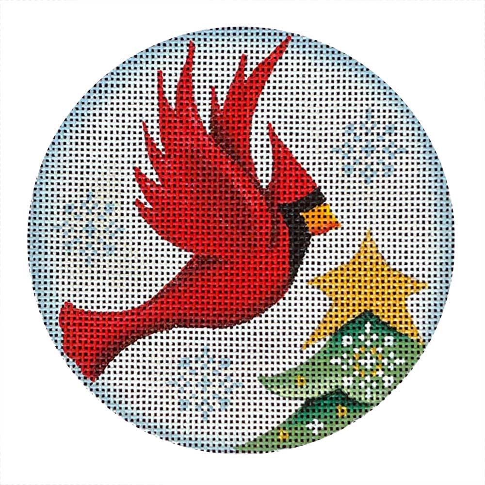 Rebecca Wood Designs Christmas Cardinal Needlepoint Canvas