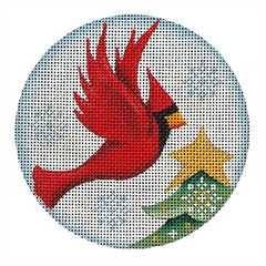 Rebecca Wood Designs Christmas Cardinal Needlepoint Canvas