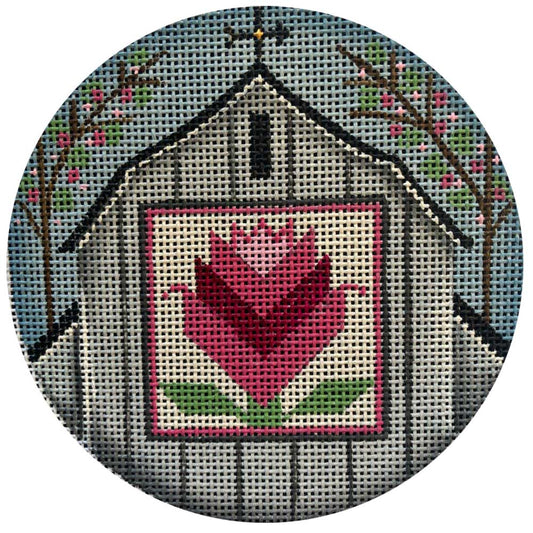Rebecca Wood Designs Spring Barn Needlepoint Canvas