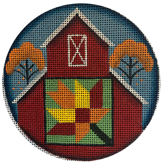 Rebecca Wood Designs Fall Barn Needlepoint Canvas