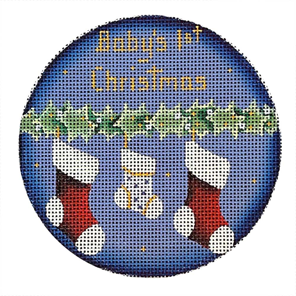 Rebecca Wood Designs Babies First Bootie B Needlepoint Canvas