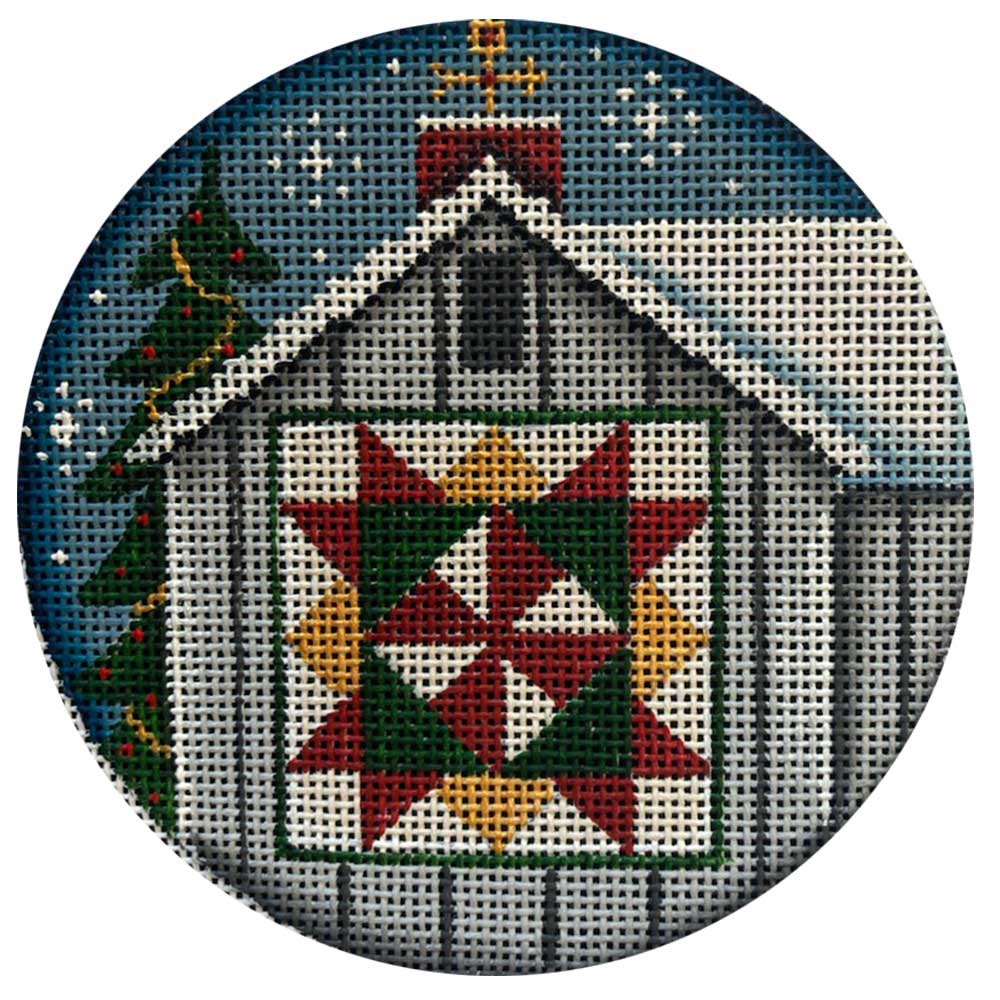 Rebecca Wood Designs Christmas Barn Needlepoint Canvas