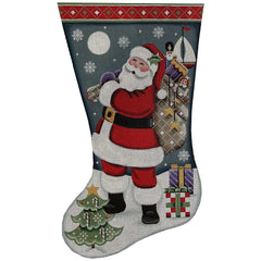 Rebecca Wood Designs Santas Bag of Toys Stocking Needlepoint Canvas - 13M