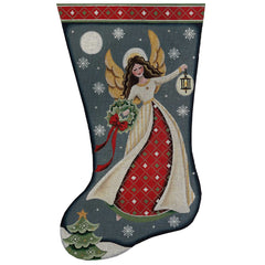 Rebecca Wood Designs Christmas Angel Stocking Needlepoint Canvas - 13M